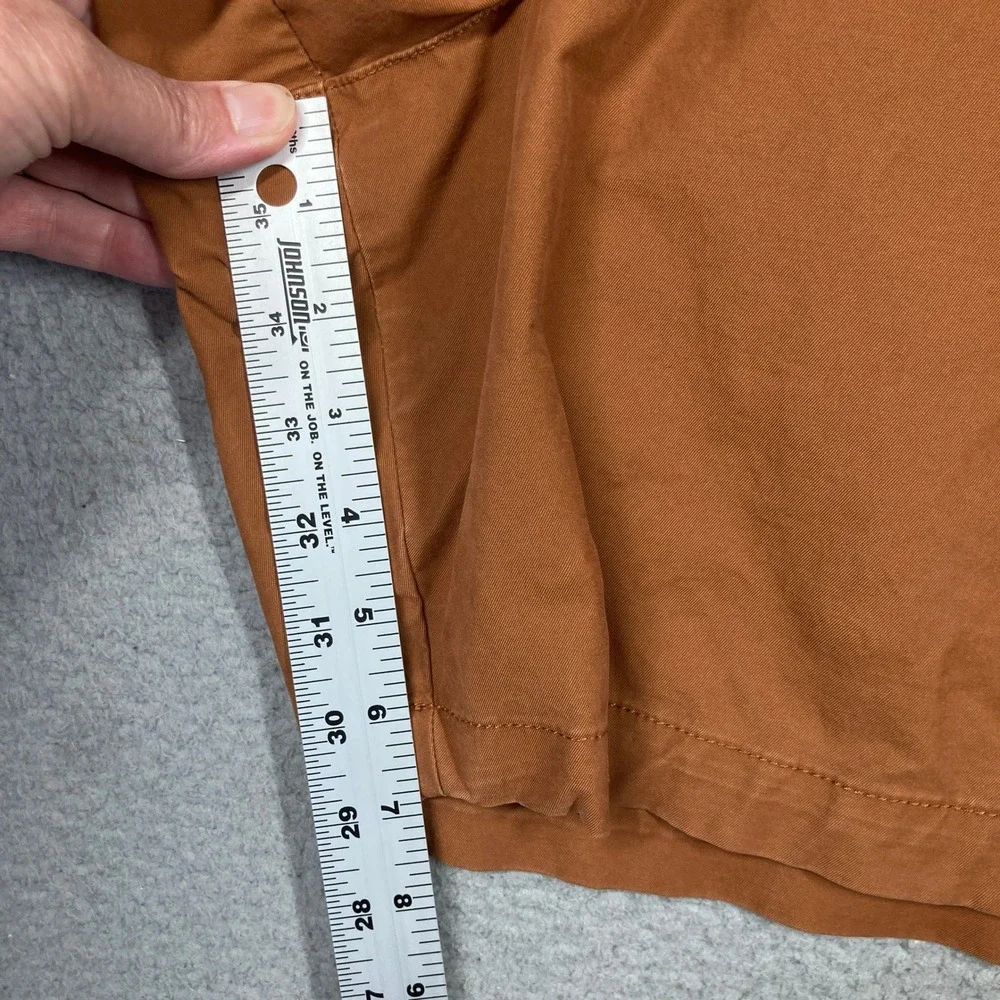 Eddie Bauer Chino Shorts Men XL Rust Orange Drawstring Elastic‎ Waist Stretch